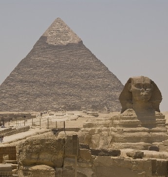 The Great Pyramid with the Sphinx in foreground