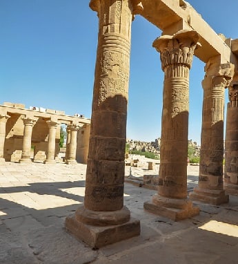 Row of columns at the Temple of Isis at Philae